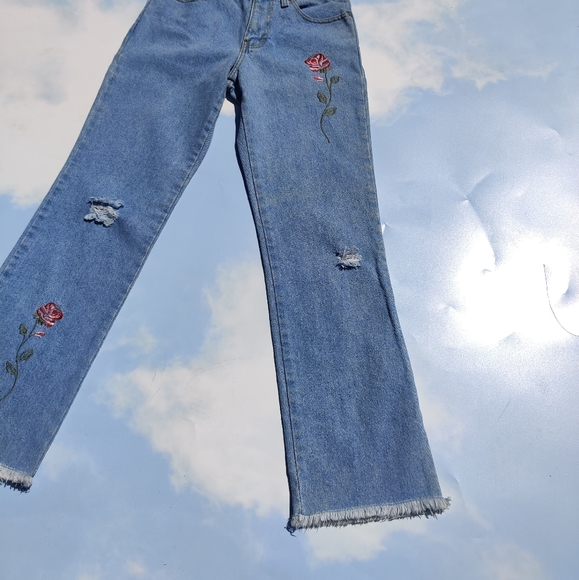 Vintage Jeans Vintage Embroidered Jeans Blue Jeans Mujer - Picture 6 of 12